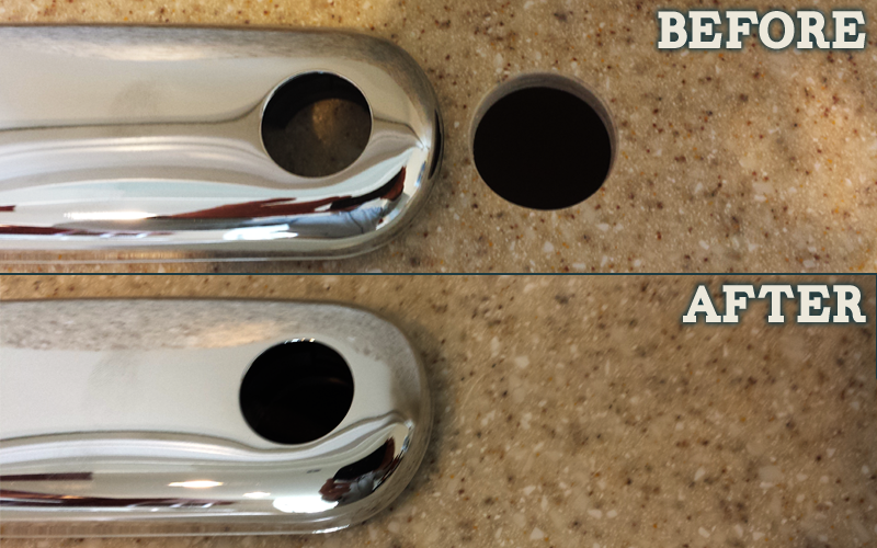Before and After hole repair
